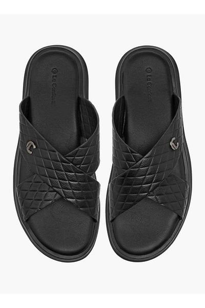 Le Confort Textured Slip-On Cross Strap Sandals