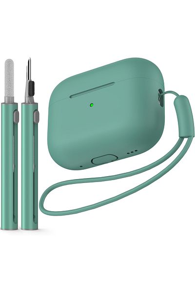 Choice green AirPods Pro Case Cover with Cleaner Kit,Soft Silicone Protective Case for Apple AirPod Pro 2nd