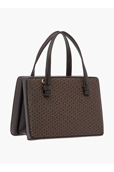 Celeste Monogram Print Tote Bag with Detachable Strap and Magnetic Closure - W 9.5 x H 19.5 x D 18.3 cm