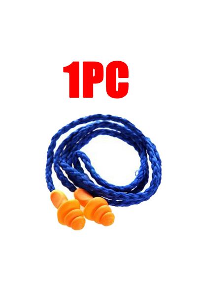DUTRIEUX Orange 1Pairs Soft Silicone Corded Ear Protector Soundproof Earmuffs Noise Protection Earplugs Sleep