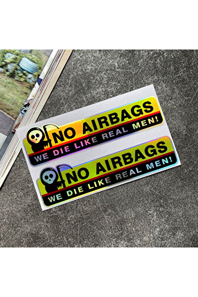 choice2 Laser Pair A 2PCS NO AIRBAGS We Die Like Real Men Funny Car Motorcycl...