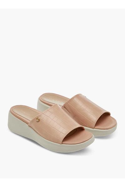 Paprika Paprika Textured Slip-On Comfort Sandals with Wedge Heel