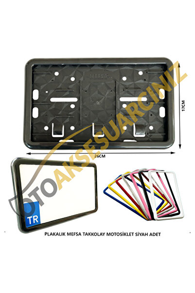 mefsa PLAKALIK PLASTİK TAK KOLAY MOTOR MOTOSİKLET SİYAH ÇERÇEVELİ 1 ADET