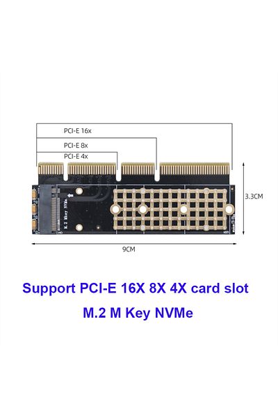 Choice A PCIE X4 X8 X16 M.2 NVMe M-Key to PCIe 3.0 SSD Adapter Card PCIe X4 X8 X16 For Desktop PC PCI-E Gr