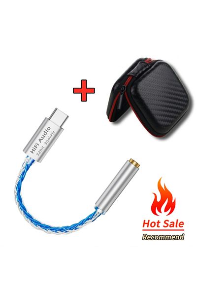 Choice Blue With Bag DAC Cable USB Type C to 3.5mm Jack HiFi Audio Amp Adapter Wired Earphone for KZ Earplu