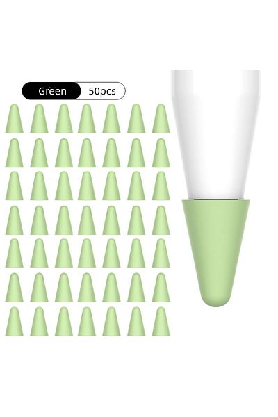 Choice 50 قطعة خضراء 50 قطعة/مجموعة غطاء طرف قلم Apple Pencil 2nd 1st Generation Nib Case Candy Color Stylus Pen