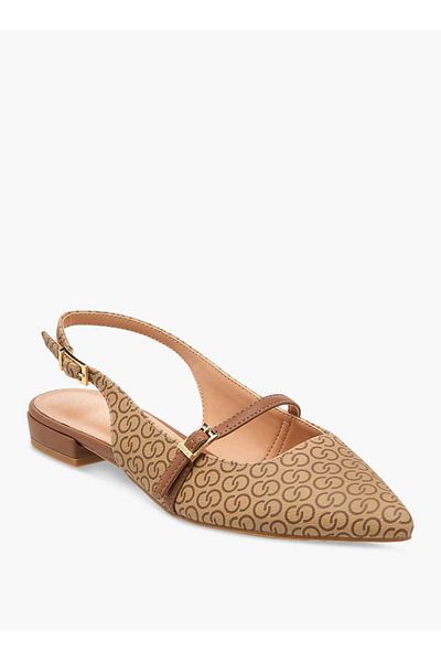 Celeste Women's Monogram Print Slingback Shoes with Buckle Closure