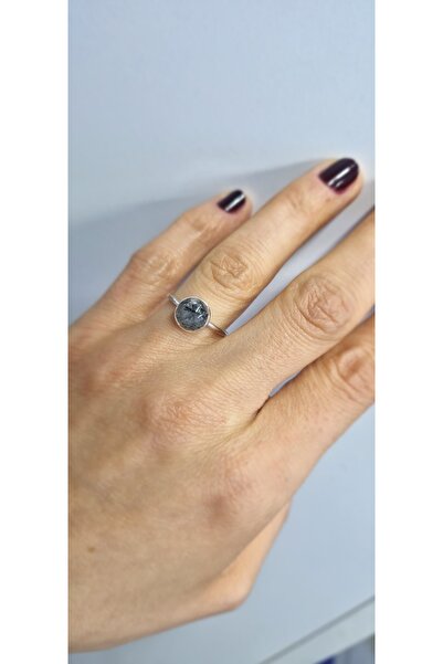 NSA SILVER Rutilli Kuvars Taşlı Gümüş Yüzük 925 Ayar Doğal Taş