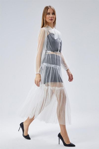 HomeStore Lace-Up Dress with Button Detail