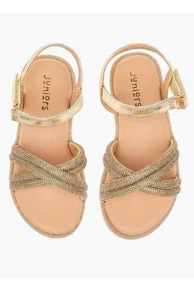 Juniors Embellished Sandals with Hook and Loop Closure