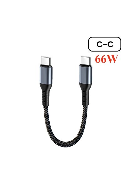 Choice كابل USB من النوع C بطول 0.25 متر، 66 وات و6 أمبير، من النوع C إلى الن...