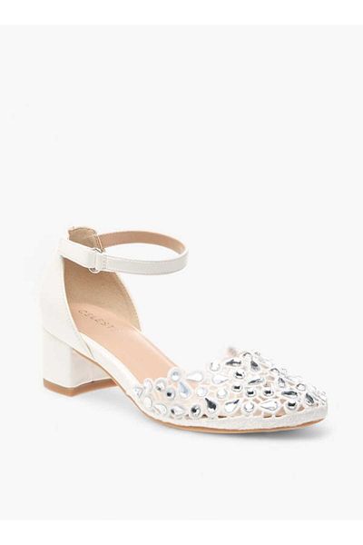 Celeste Girl's Embellished Shoes with Hook and Loop Closure