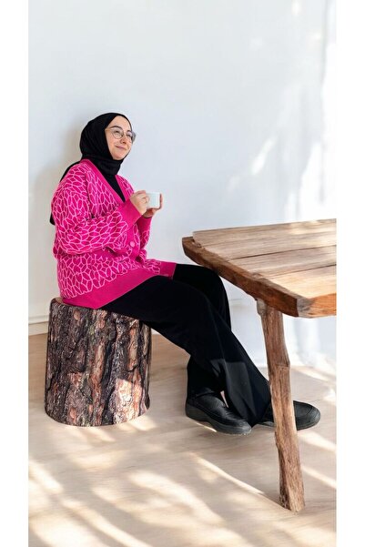 tarzınısec Kahverengi 3 Boyutlu Dijital Baskılı Çok Amaçlı Kütük Puf