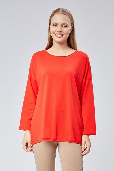 HomeStore Weit geschnittenes T-Shirt mit V-Ausschnitt