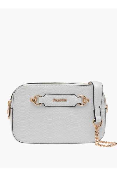 Paprika حقيبة كروس بودي منقوشة بحزام سلسلة وسحاب للإغلاق - العرض 7 سم × الارت...