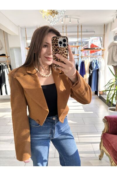 ebruemenbutik Vatkalı Kısa Kaşe Ceket-S