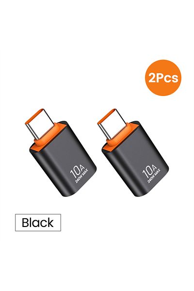Choice قطعتان باللون الأسود من NNBILI 10A محول USB A إلى USB C OTG من النوع C إلى USB محول USB 3.0 لهاتف Xiaomi