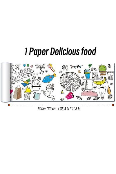 Choice 1 Paper Food 90cm Animal Canvas Children's Drawing Roll DIY Coloring Paper Roll Color Filling Graffi