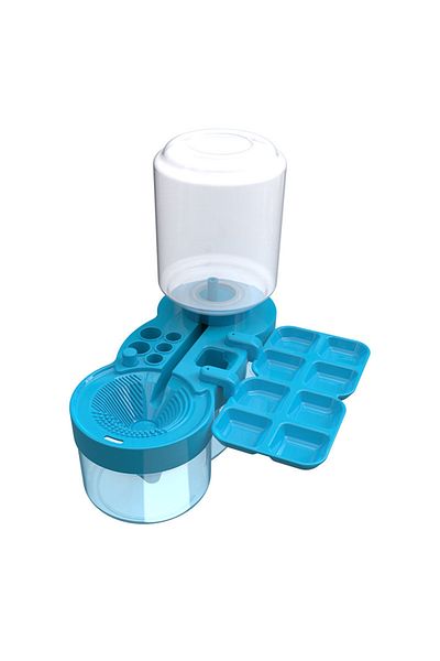 Shunmaii Blue Paint Brush Washer with Drain Button Paint Brush Clean Device Automatic Water Circulation for A
