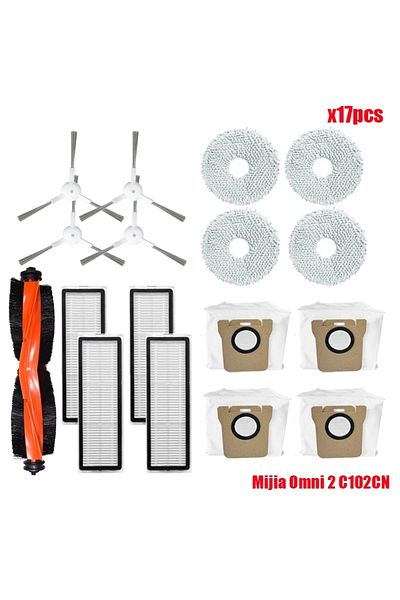 Choice 17 SET Compatible For Xiaomi Robot Vacuum X20+ / X20 Plus Replacement Parts Accessories Main Side Br
