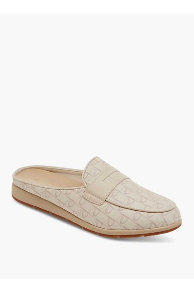 Paprika Paprika Monogram Print Slip-On Mules