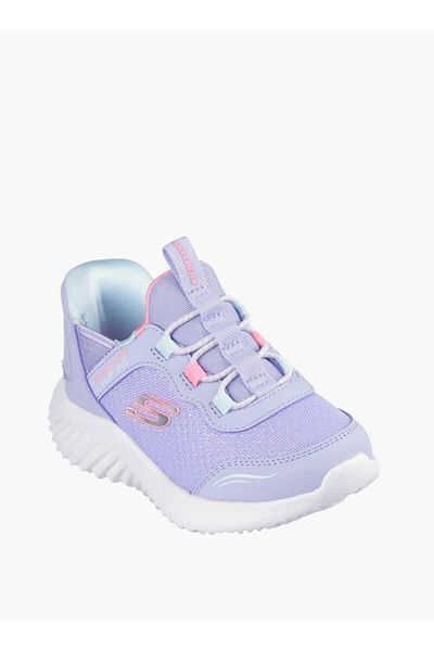 SKECHERS حذاء رياضي بتفاصيل الشعار للبنات مع رباط للإغلاق - BOUNDER