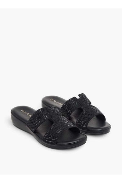 Le Confort Rhinestone Embellished Slip-On Sandals