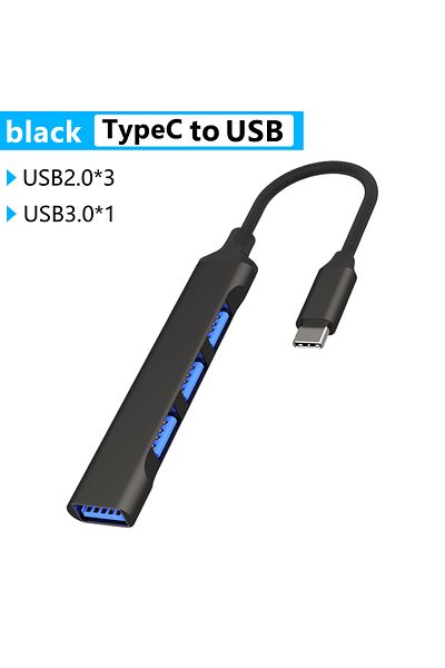 Choice موزع USB C أسود من النوع C 3.0 بمنفذ 3.1 3/4 محول متعدد المنافذ Otg USB لأجهزة MacBook Pro مقاس 13 و15 أمبير