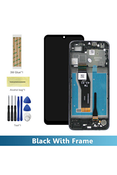 Choice شاشة LCD سوداء بإطار مقاس 6.5 بوصة لهاتف Moto E13، شاشة لمس، مستشعر، و...