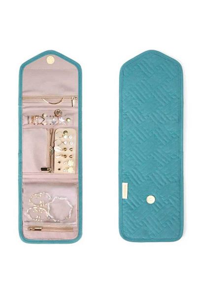 Choice Blue-green Foldable Jewellery Roll Convenient Jewellery Organiser Jewellery Bag Cosmetic Bag Jewelle