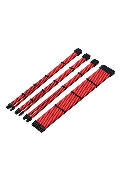 Choice 30cm red 18AWG Power Supply Sleeved Cable /24pin ATX /4+4pin EPS /2 x 6+2pin PCI-E PSU Extension Cab