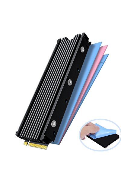Choice1 مشتت حراري أسود من JEYI M.2 2280 SSD يدعم PS5 PC، NVME NGFF 2280 SSD مع مشتت حراري مزدوج الجوانب للتبريد