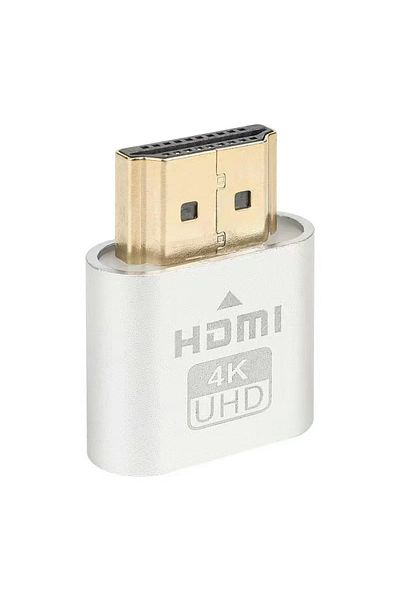 Choice Silver HDMI-compatible Dummy Plug Virtual Display Headless Ghost Display Emulator 4K DDC EDID Dummy