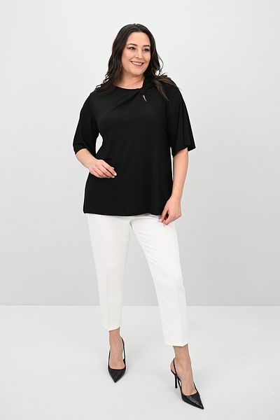 Koza Butik Women's Plus Size Knot Drawstring Detail Blouse 1913-25