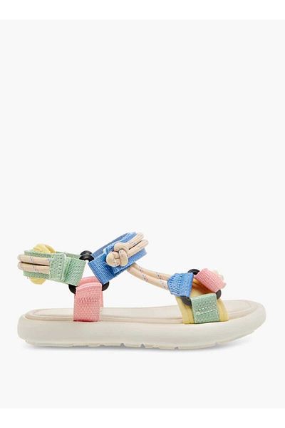 Juniors Colourblock Strappy Sandals with Hook and Loop Closure