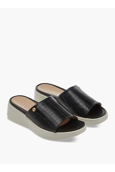 Paprika Paprika Textured Slip-On Comfort Sandals with Wedge Heel