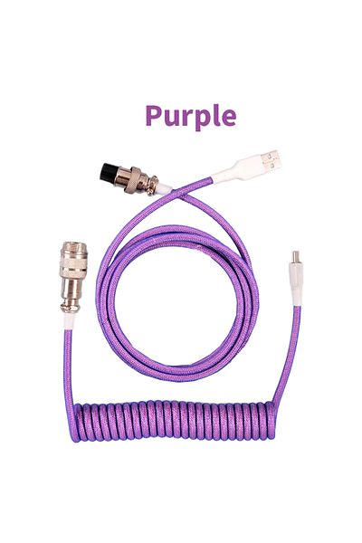 Choice 1.8m-3m Purple 3m Type C Mechanical Keyboard Coiled Cable Usb Keyboard Wire Mechanical Keyboard Avia