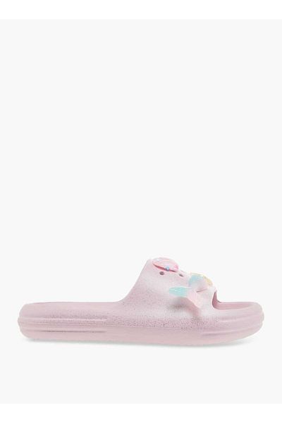 Aqua Aqua Girls' Beach Applique Detail Slides