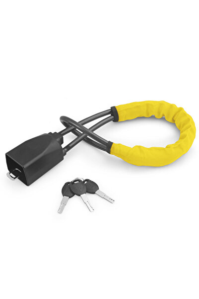 Choice1 مقبض عجلة قيادة سيارة أصفر اللون مع حبل فولاذي حزام الأمان، مناسب للش...