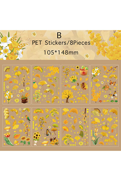choice2 B Journamm 8pcs/pack Plants Flowers Leaf PET Stickers Decor Scrapbook...