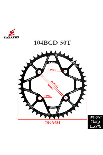 Choice 50T Wuzei 104BCD MTB Chainring Narrow Wide 104 BCD Crown Mountain Bike...