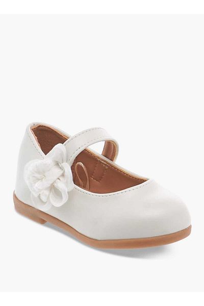 Flora Bella by Shoexpress Flora Bella Floral Accent Detail Mary Jane Shoes with Hook and Loop Closure