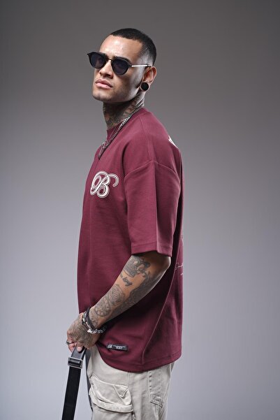 king brich Crew Neck Back Ethnic Pattern Printed Oversize Fit Unisex T-Shirt