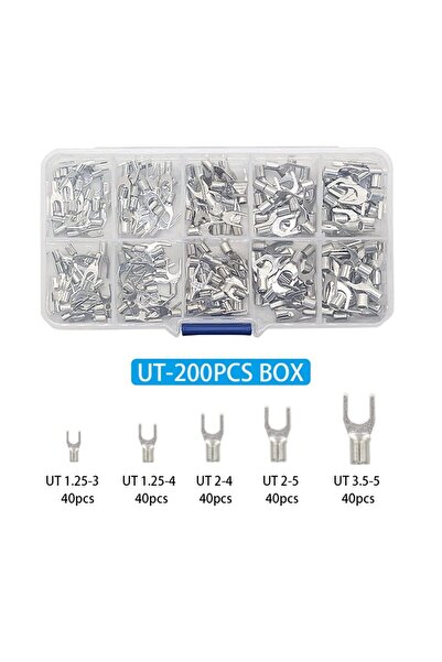 Choice1 200pcs UT TYPE 200/320Pcs 10 in 1 Terminals Non-Insulated Ring Fork U...