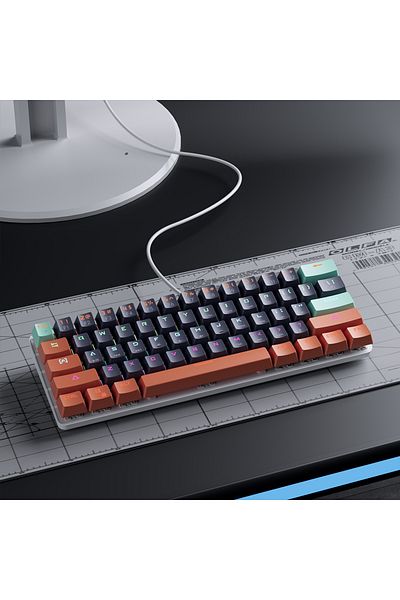 MUCAI Red Switch Mka610w 61 Key Usb Wired Mechanical Keyboard Led Backlit Axis Gaming Mechanical Key