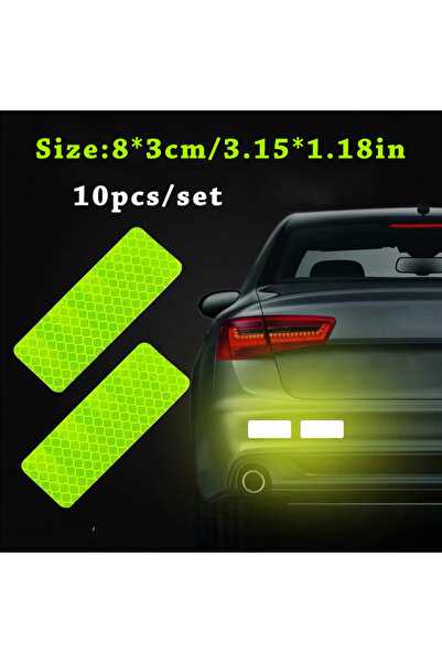 Choice 10 قطع/مجموعة من ملصقات شرائط السلامة العاكسة لمصد السيارة باللون الأص...