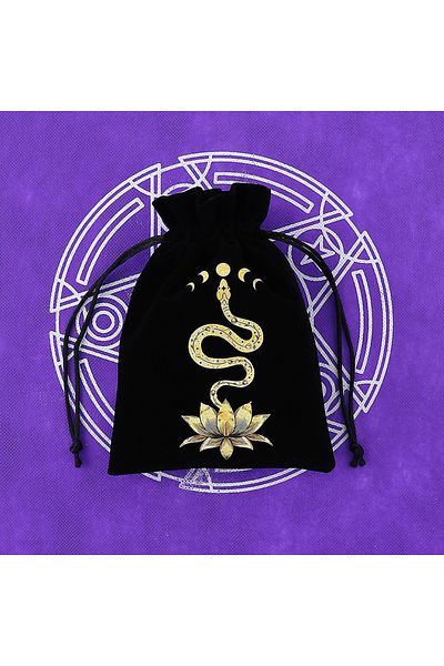 Choice Snake 5.12x7.09 Inches 1pc Black Velvet Tarot Pouch Cards Storage Bag Witch Divination Jewelry Astro