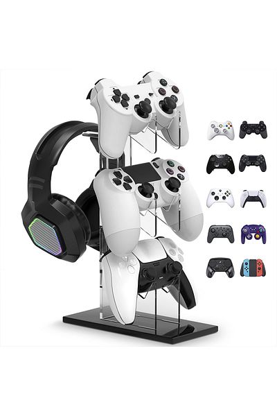 Choice black Universal 3-layer controller holder and headphone holder game accessories For PS5 PS4 storage