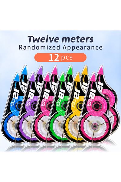 Choice 12pack random 3/6pcs Large Capacity Affordable Packaging-Smooth And Comfortable Repair Tape-Statione