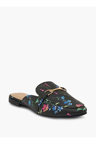 Flora Bella by Shoexpress Flora Bella Floral Print Slip-On Mules with Metallic Accent